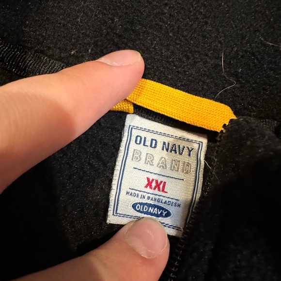 Vintage Y2K Old Navy Black Fleece Quarter Zip Fleece Top - Picture 4 of 6